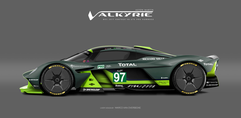 Illustration for article titled The Aston Martin Valkyrie Looks Especially Good In Classic Racing Liveries